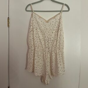 Victoria's Secret Cream Lace Romper
